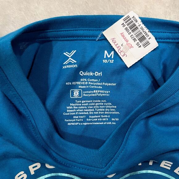 Girls Xersion Quick-Dri “United Through Sport” Blue Graphic T-Shirt Youth M - Picture 4 of 4